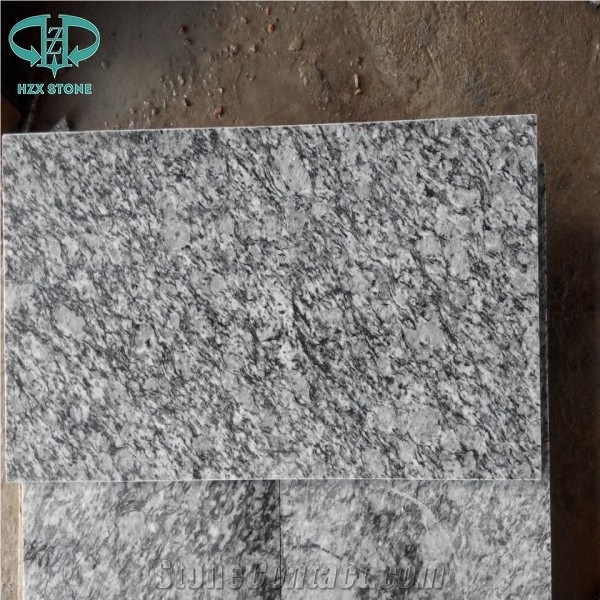 China Spary White Wave Granite, White Wave Granite, China White Sea Wave Granite Slabs / White Granite Tiles for Building, Tiles/Slabs, Floor Covering, Spray White Granite, Granite Covering