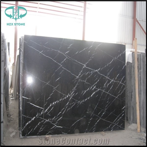 Chinese Nero Marquina Slab, China Negro Marquina, Mosa Classico, China Black with Vein Marble Big Slab &Tile, China Black Marquina Marble, Black Marble Polished Slab for Wall Cover, Flooring