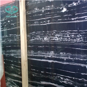 Silver Dragon Black Marble Slab,Black White Veins Slab