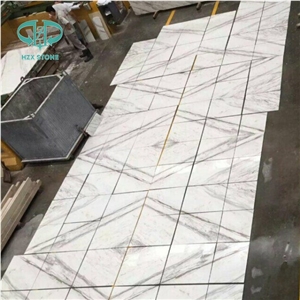 Volakas White Marble Bookmatch Polished Tiles