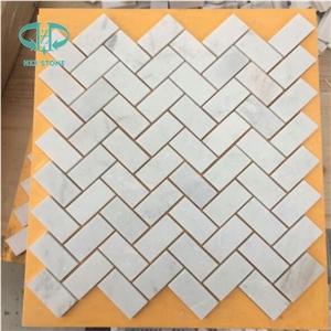 Wall White Polished Brick/Hexagon Mosaic