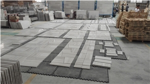 White Grey Wooden Marble Tiles Cut-To-Size for Flooring Covering