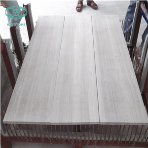 White Wooden a Grade Honed Marble Slabs,Wooden Marble, White Wood Grain Marble, Wooden Vein White Marble Honed Slabs, Flooring Tiles