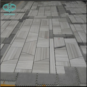 White Wooden Marble Slabs & Tiles for Interior Decoration Natural Stone Tiles , White Wood Grain Marble Flooring and Wall Panel Polished and Honed