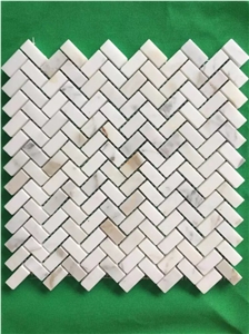 15*15 Chips Wall Mosaic Marble Calacatta Gold Polished Mosaic Tile for Project