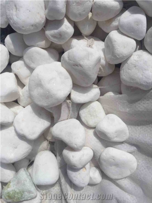 3-5 cm White Pebble Stone Polished Natural Stone