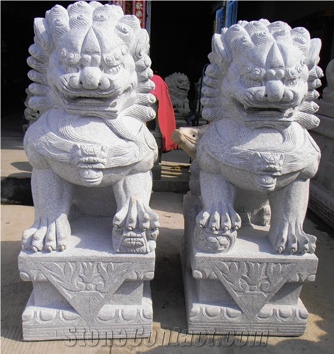Animal Lion Sculpture Carved Stone Decoration