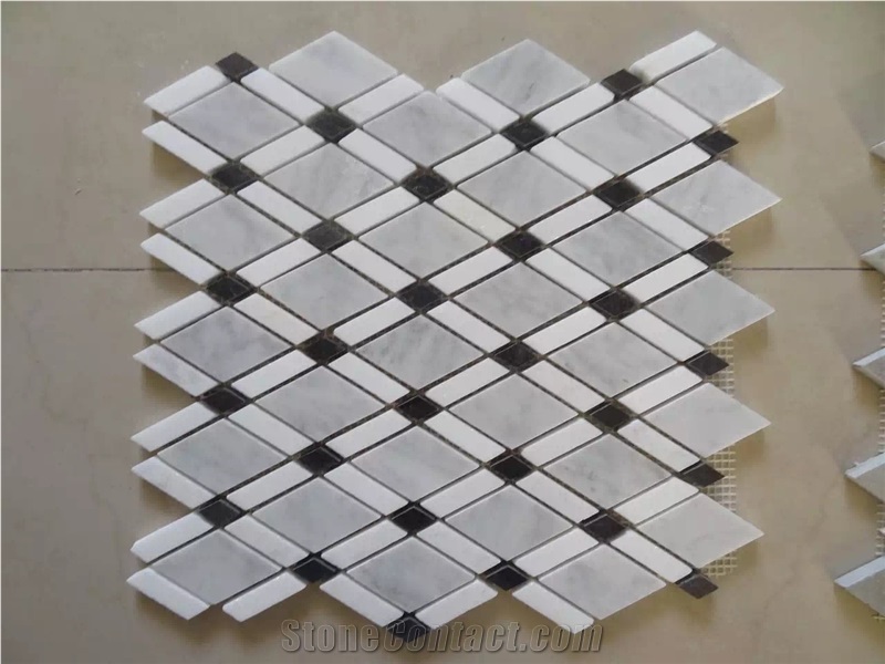 Bianco Carrara Cd Herringbone Mosaic Tile for Walling