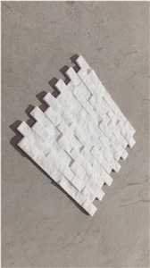 Chipped White Marble Mosaic Tile Split Chinese Crystal White Mosaic Tile for Wall