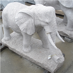 Elephant, Grey Granite Sculpture & Statue
