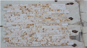 Golden Marble Mosaic Tile Split Face Sunny Beige Mosaic Tile for Wall