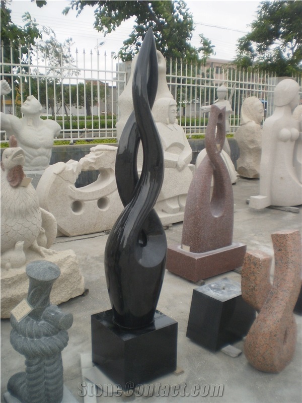 Shanxi Black Granite Abstract Sculpture
