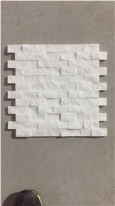 Subway Split Crystal White Marble Mosaic Tile for Wall