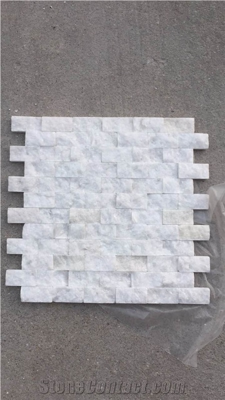 Subway Split Crystal White Marble Mosaic Tile for Wall