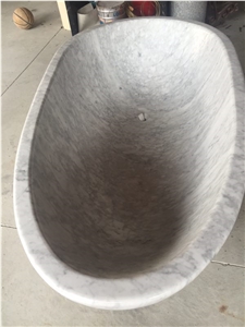 White Carrara Marble Bathtrub,Oval Bathtub with Polished Finished,Natural Stone Tubs for Hotel Decoration
