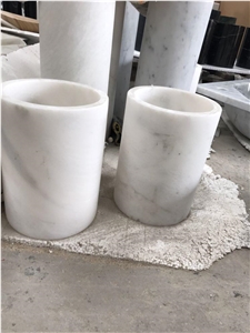 White Marble Candle Holder,Polished Marble Interior Candle Cups