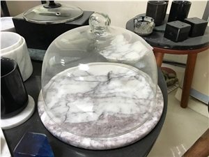 White Marble Plates,Polished Marble Round and Hexagon Dish Trays