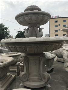 Yellow Granite Fountaion,Handscarved Stone Sculpture Fountains,Exterior Water Features