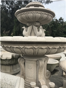 Yellow Granite Fountaion,Handscarved Stone Sculpture Fountains,Exterior Water Features