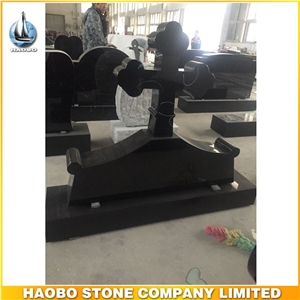 2016 New Designs Hand Carved Granite Cross Shaped Headstone