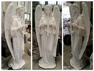 China White Marble Small Cherub Sculptures