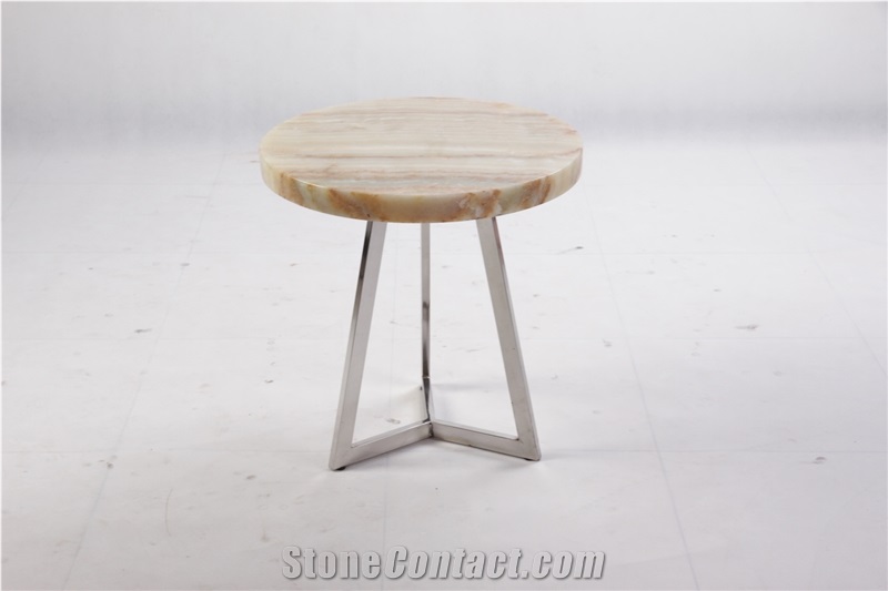 Round Onyx Side Table