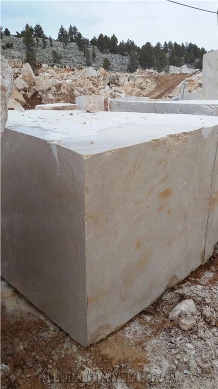 Crema Victoran Beige Marble Blocks, Beige Marble Block Turkey, Da Vinci Beige Marble Raw Block