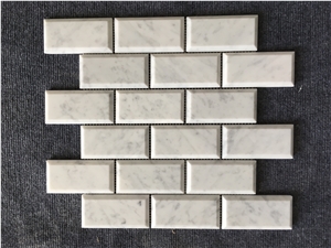 Polished Brick Mosaic ,Beige,White,Grey Color Marble for Bathroom