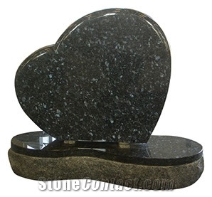 Black Granite Rounder Heart Monument & Tombstone