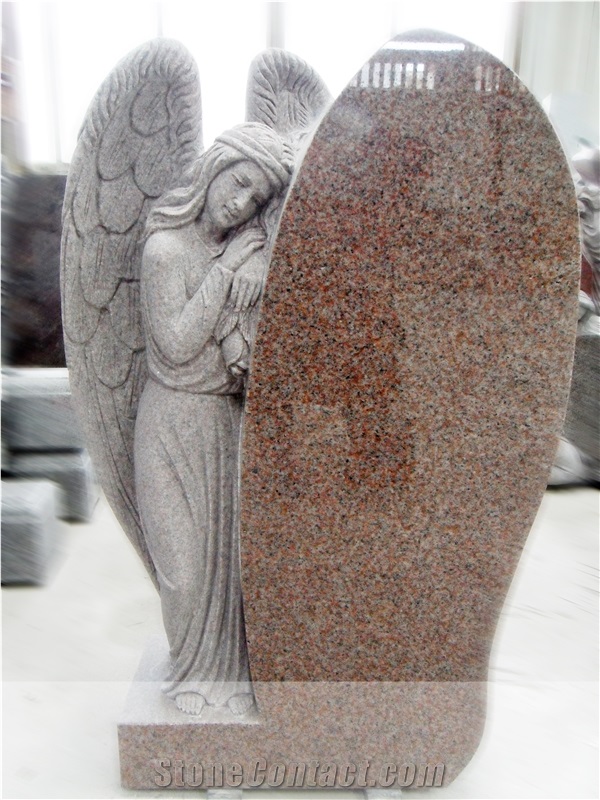 Brown Granite Monument Tombstone Angle Monument Custome Tombstone