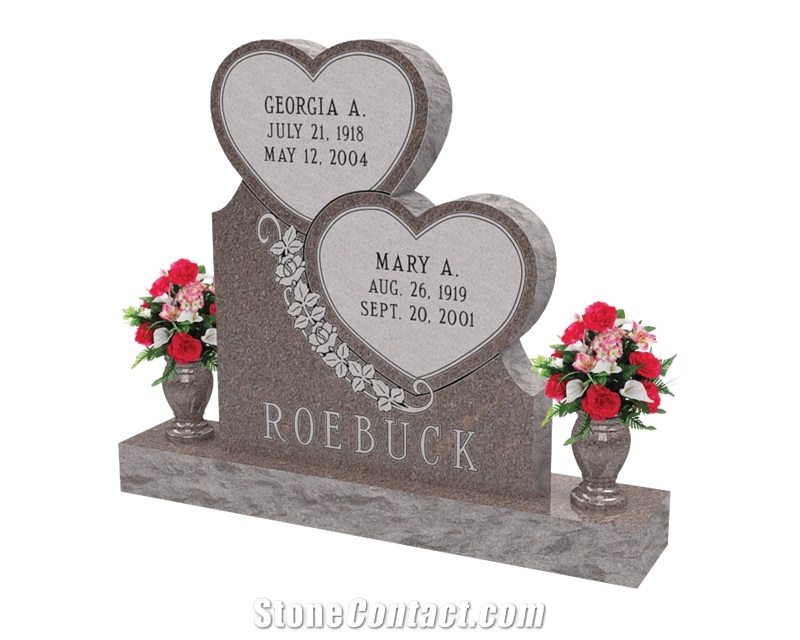 Double Heart Monument Tombstone