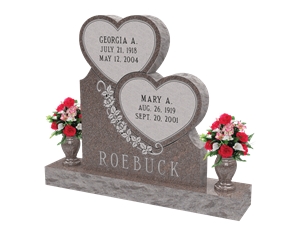 Double Heart Monument Tombstone