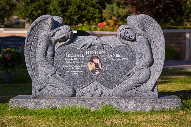 G603 Granite Double Angle Monument Tombstone