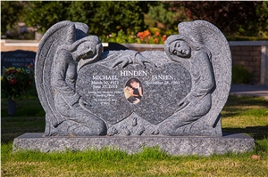 G603 Granite Double Angle Monument Tombstone