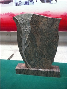 Granite Flower Monument, Engraved Tombstones