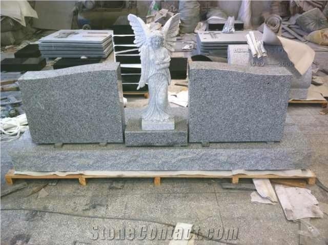 Grey Granite Angle Monument Tombstone