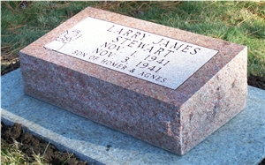 Indian Red Bevels Slant Monument Headstone