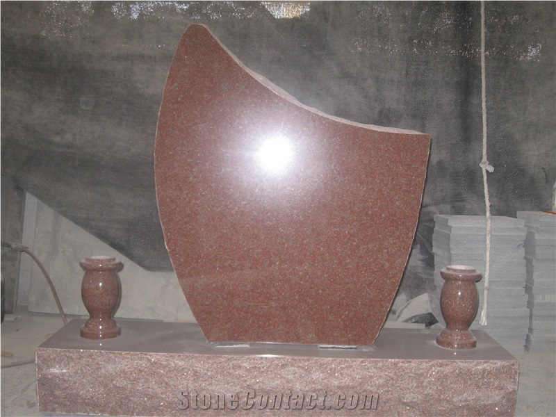 Indian Red Granite Monument Tombstone