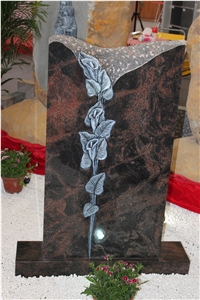 Multicolor Red Flower Monument,Headstone,Tombstone