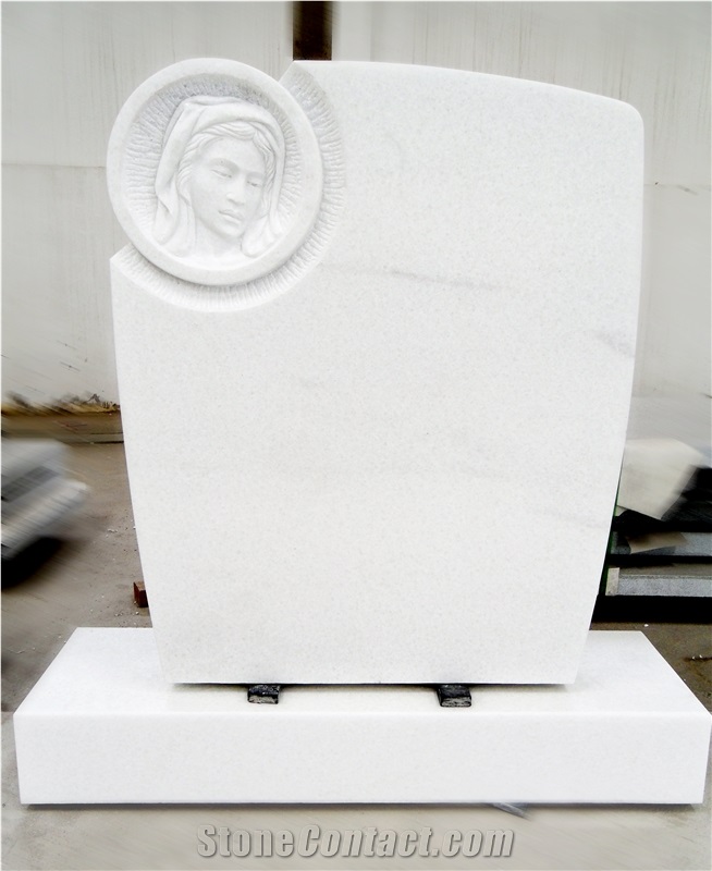 Upright Monument White Marble Tombstone