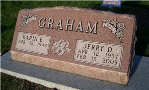 Western Slant Markers, Brown Granite Slant Grave