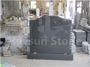 Dark Grey Color Headstone/ Upright Monument with Column Rope Pangdang Grey G654 Tombstone / Gravestone for Ireland