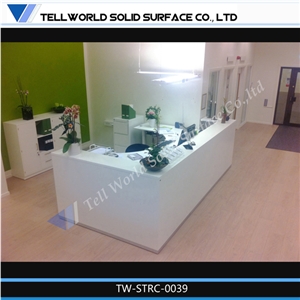 2017 Tw Solid Surface Modren Design Used Reception Desk Salon Reception Desk