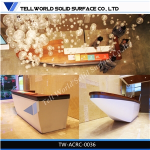 Antique Acrylic Solid Surface Reception Desk