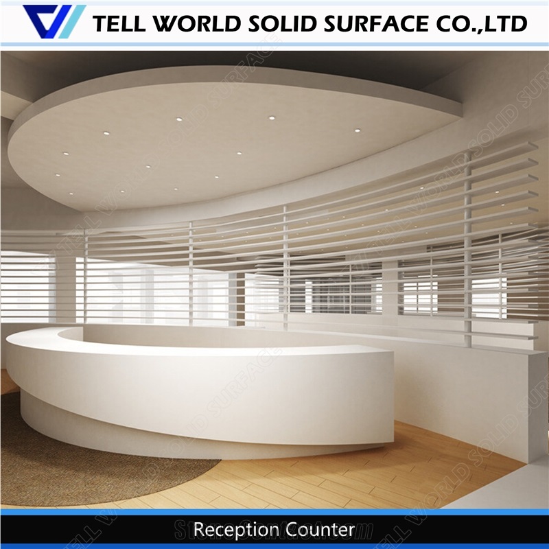 Contemporary Design White Round Reception Counter