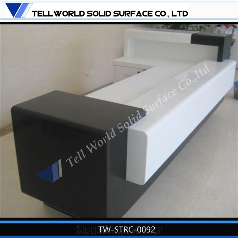 Factory Supply Black and White Reception Desk