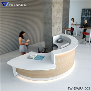 Half Round Customized Solid Surface Cashier Counter