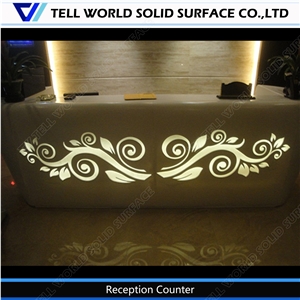 Highly Glossy Surface No Porous Illuminated Reception Desk