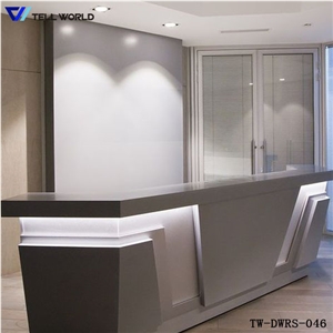 Modern Salon Reception Desk Counter,Bblack Curved Reception Desk for Hotel