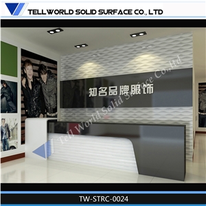 Modern Style Acrylic Solid Surface Dis-Mountable Reception Desk